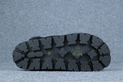 PRD Triangle Logo-Plaque Shearling Backless Loafer