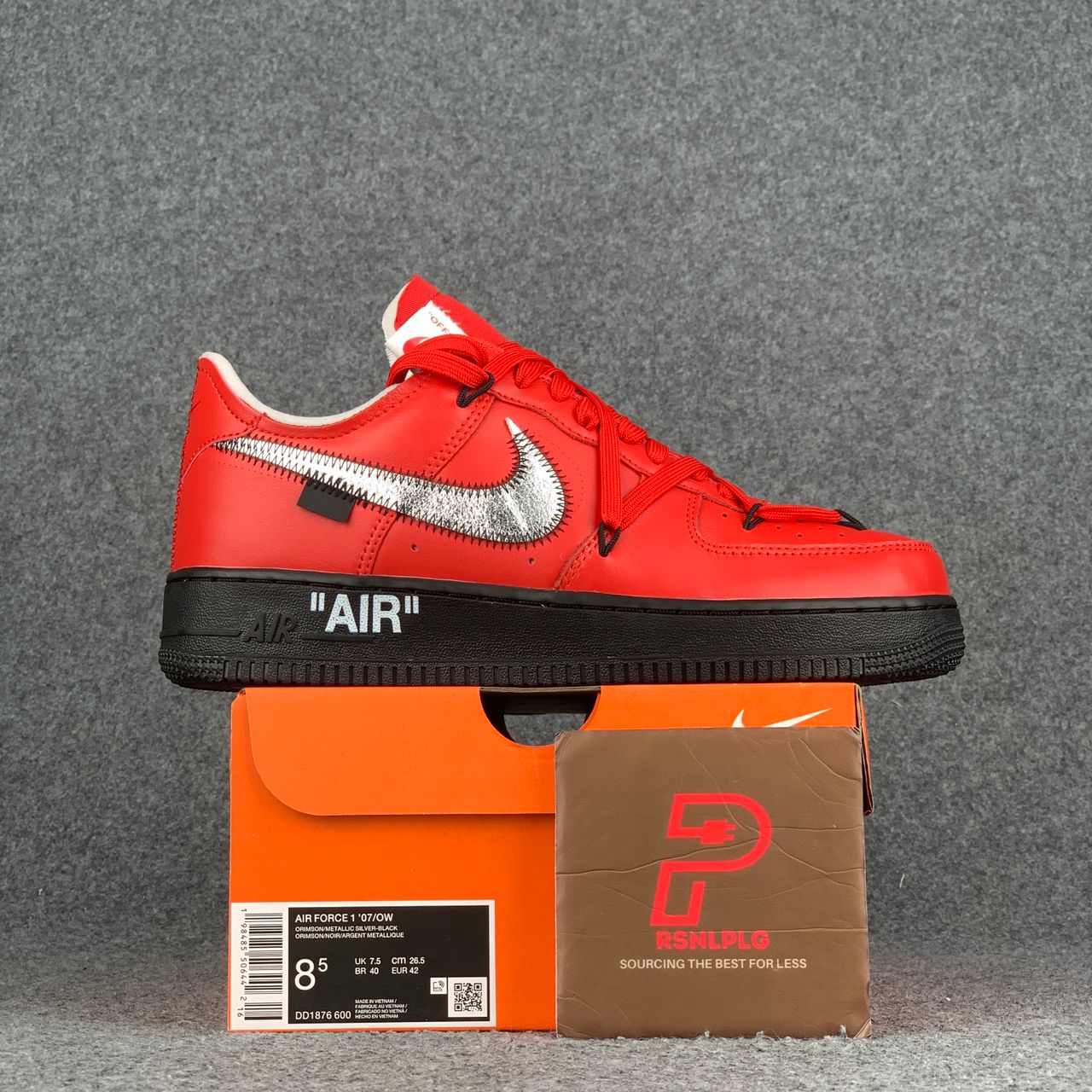 Off-White x Nike Air Force 1 “Crimson” (Sample)