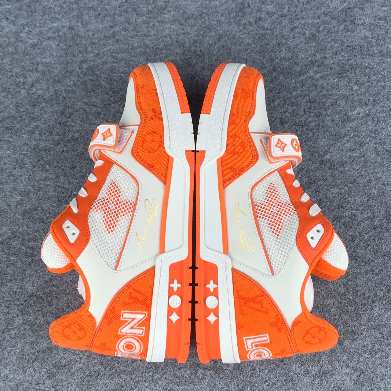LV Trainer Low ‘Velcro Strap - Orange Monogram Denim’: