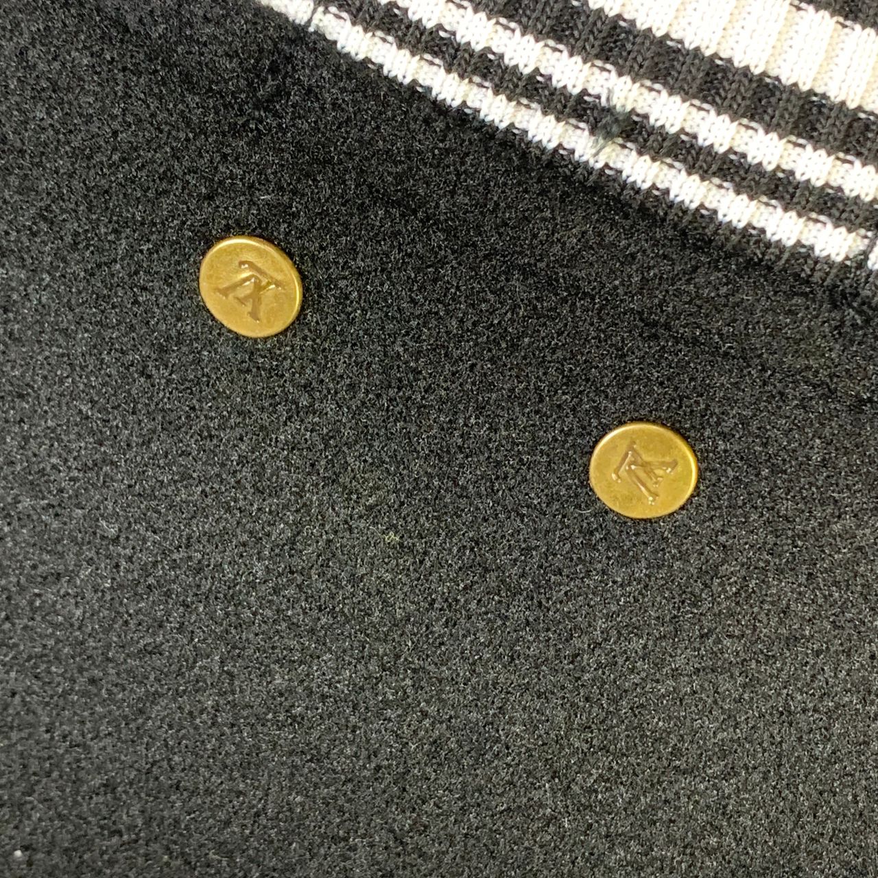 LV Varsity Leather Jacket 'BLACK'