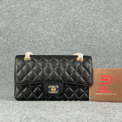 CC Small Classic Flap Bag Black Caviar