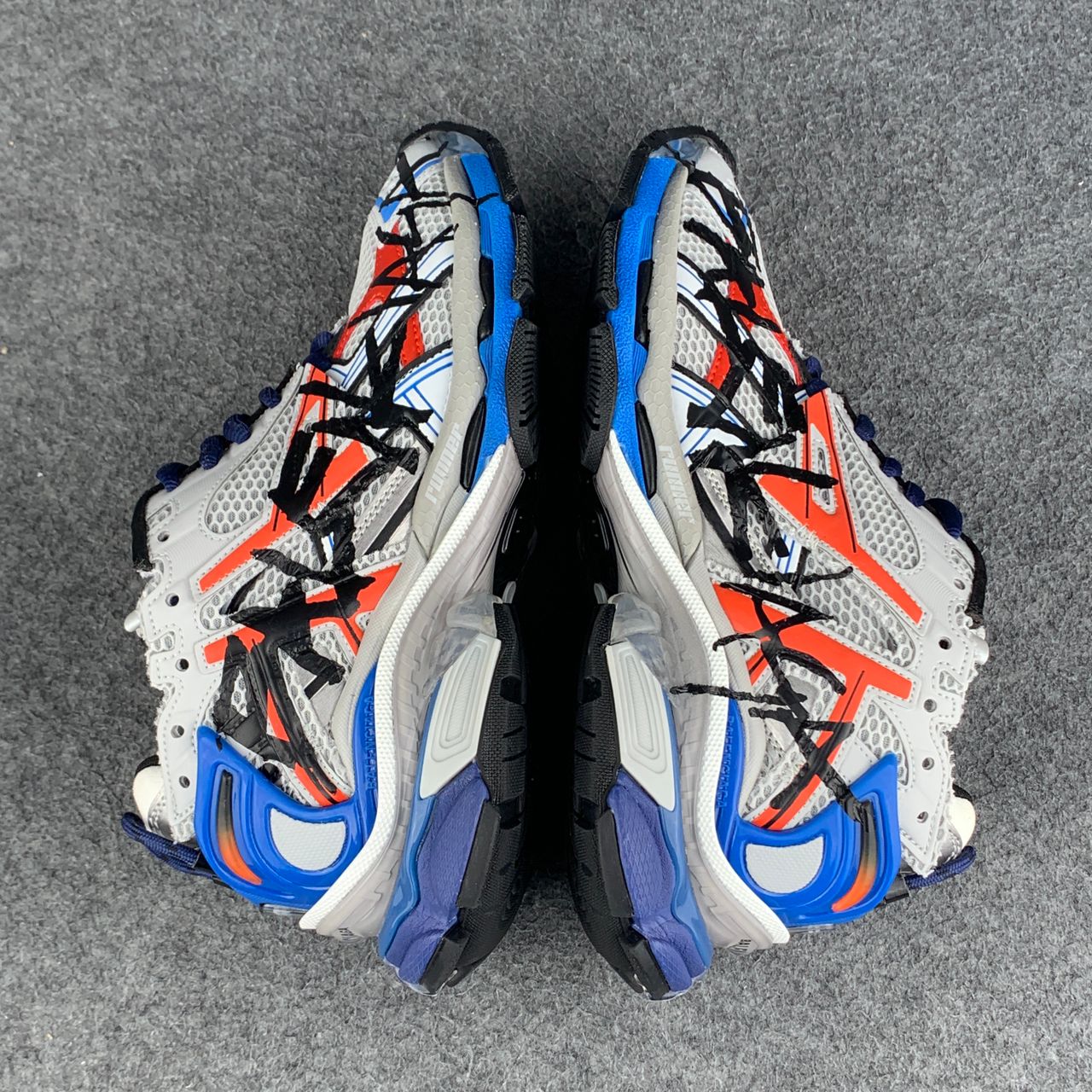 Balenciaga Runner Graffiti Sneaker 'Grey Red Blue'