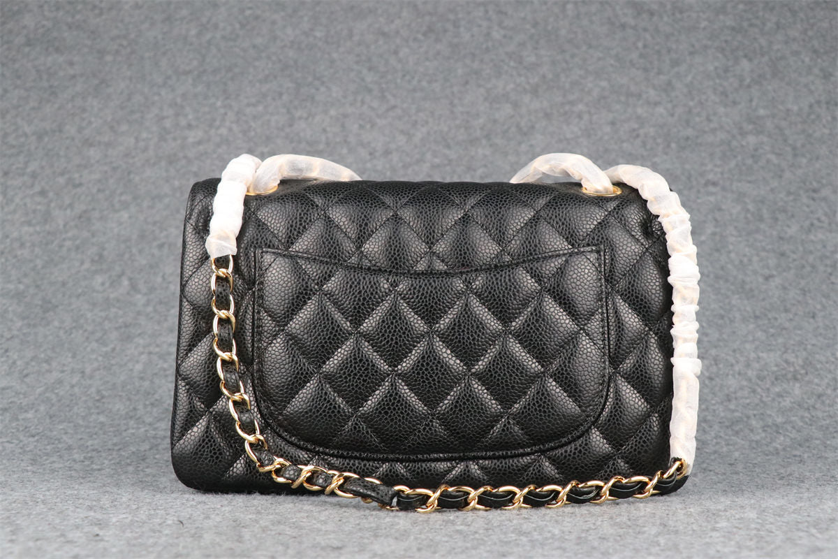 CC Small Classic Flap Bag Black Caviar