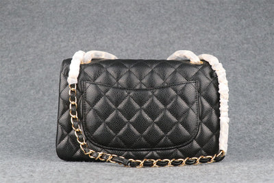CC Small Classic Flap Bag Black Caviar