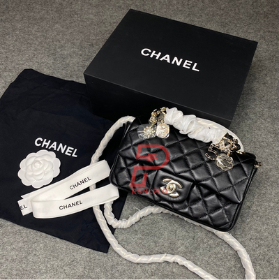 CC Coco Charms Flap Bag Black