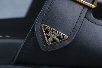 Prd Leather Dual-Buckle Slide Sandals