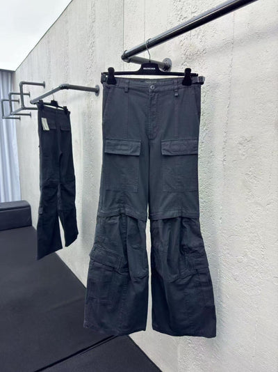 BLCG Wide-Leg Distressed Cotton-Ripstop Cargo Trouser