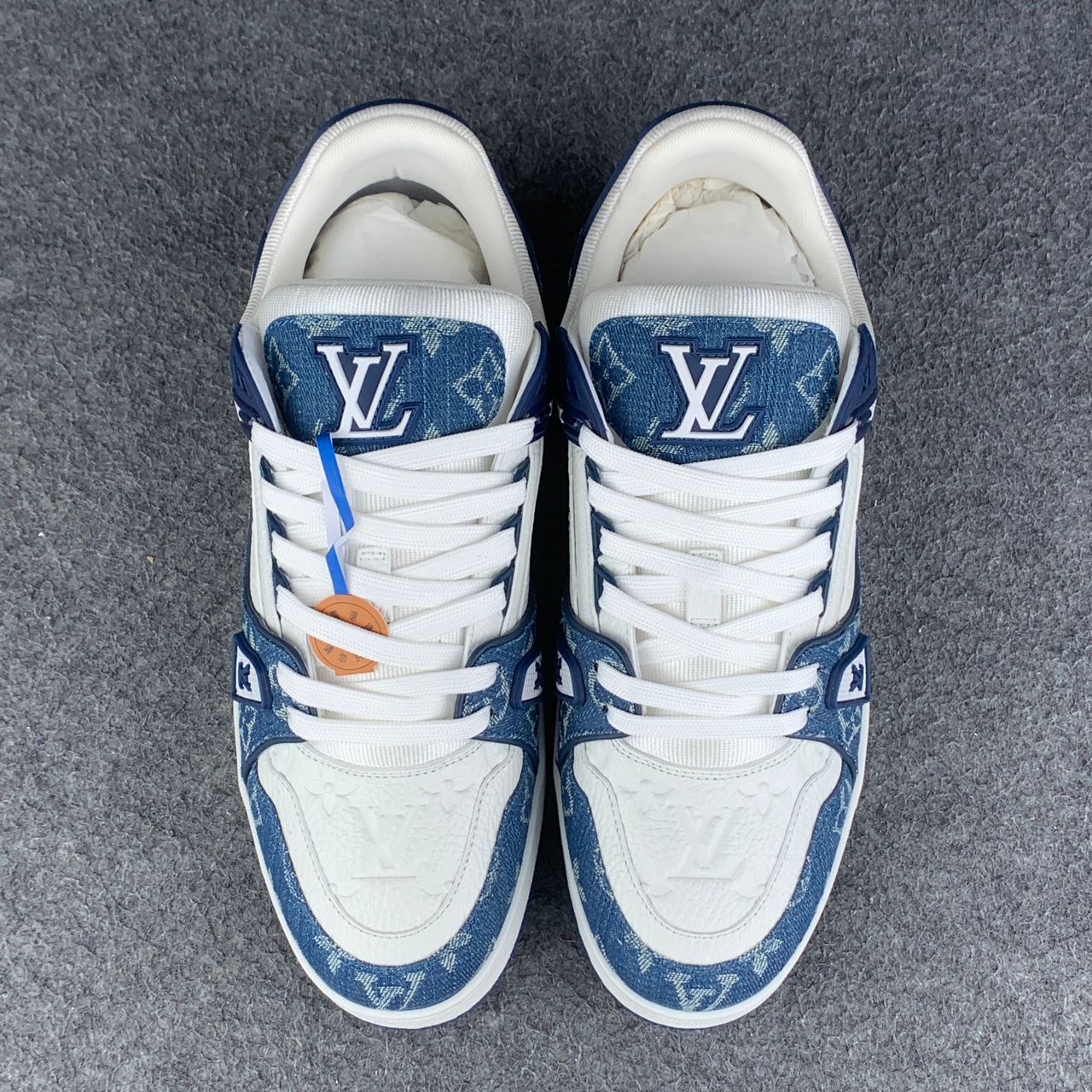 Baskets LVT Monogram Denim « Blanc Bleu »