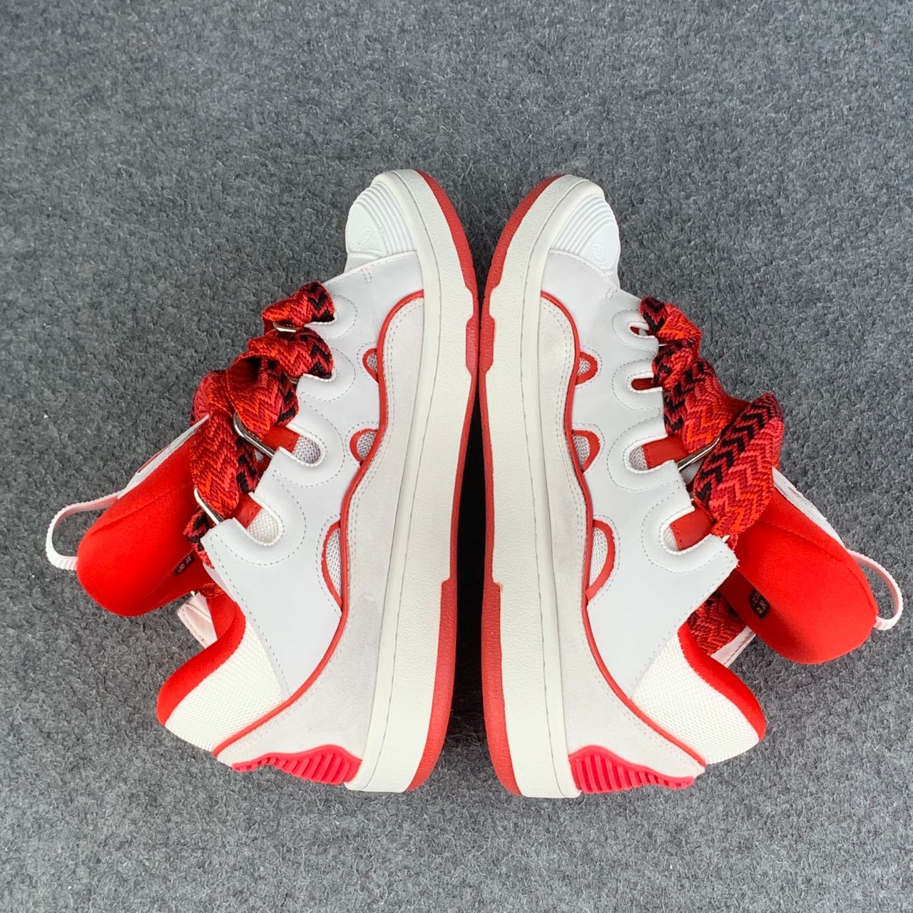 Lanvin Curb Sneakers 'White Red'