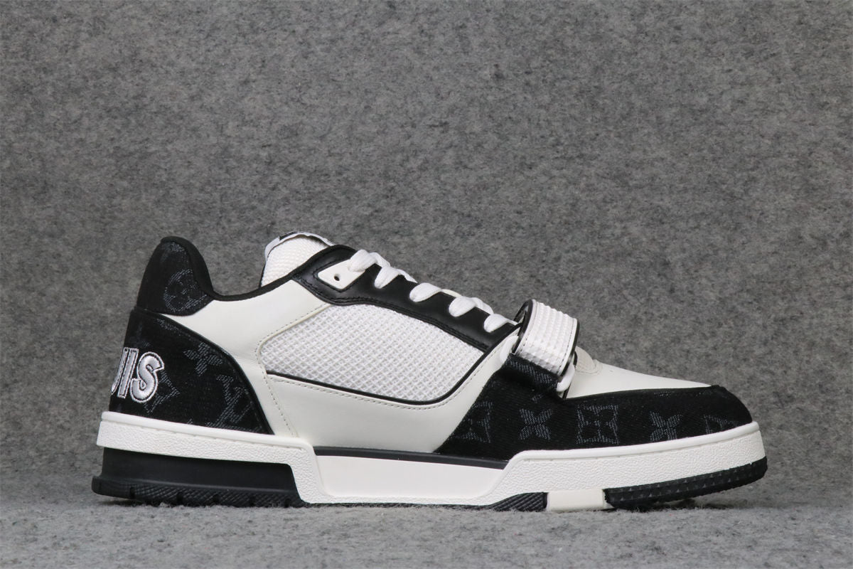 LVT Trainer Low 'Velcro Strap - Black Monogram Denim'