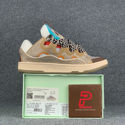 Lanvin Curb Sneakers 'Brown Rhinestone'