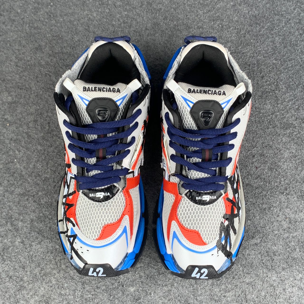 Balenciaga Runner Graffiti Sneaker 'Grey Red Blue'