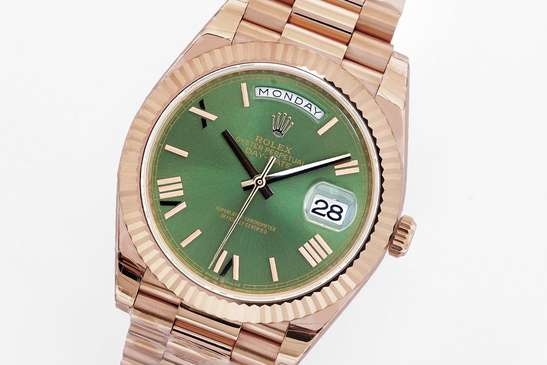 Olive Green & Rose Gold 40MM Watch