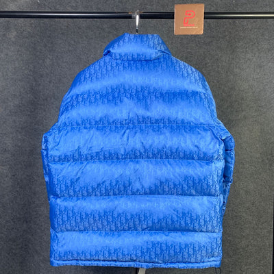 Dior Oblique Down Jacket in Blue Technical Jacquard