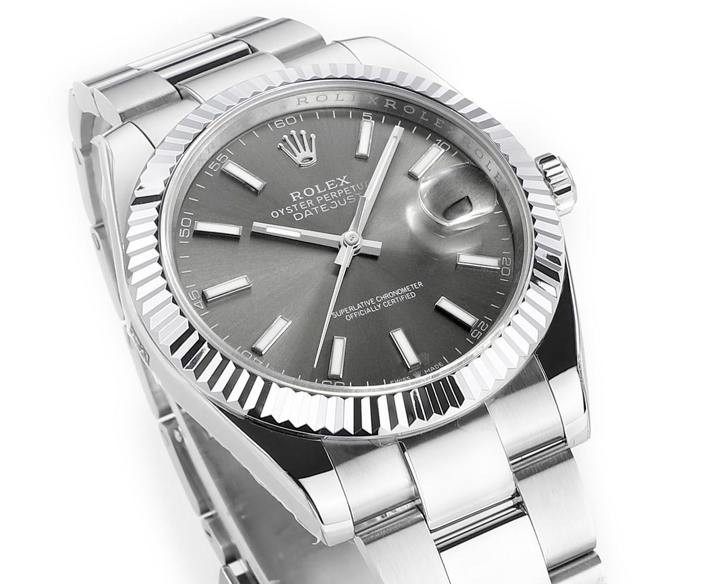 Rhodium Gray & Stainless Steel 41MM Watch