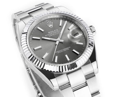 Rhodium Gray & Stainless Steel 41MM Watch