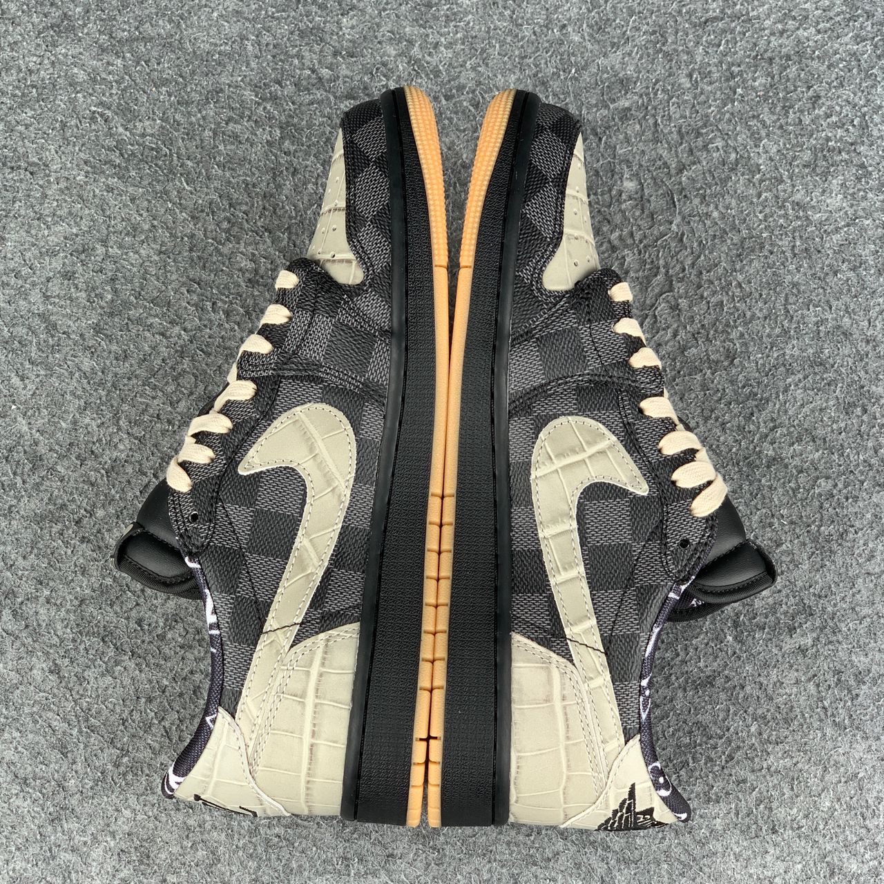 Custom Air Jordan 1 Low LV OG “Crocodile/Shadow”