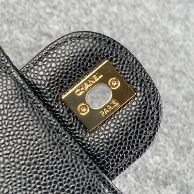 CC Small Classic Flap Bag Black Caviar