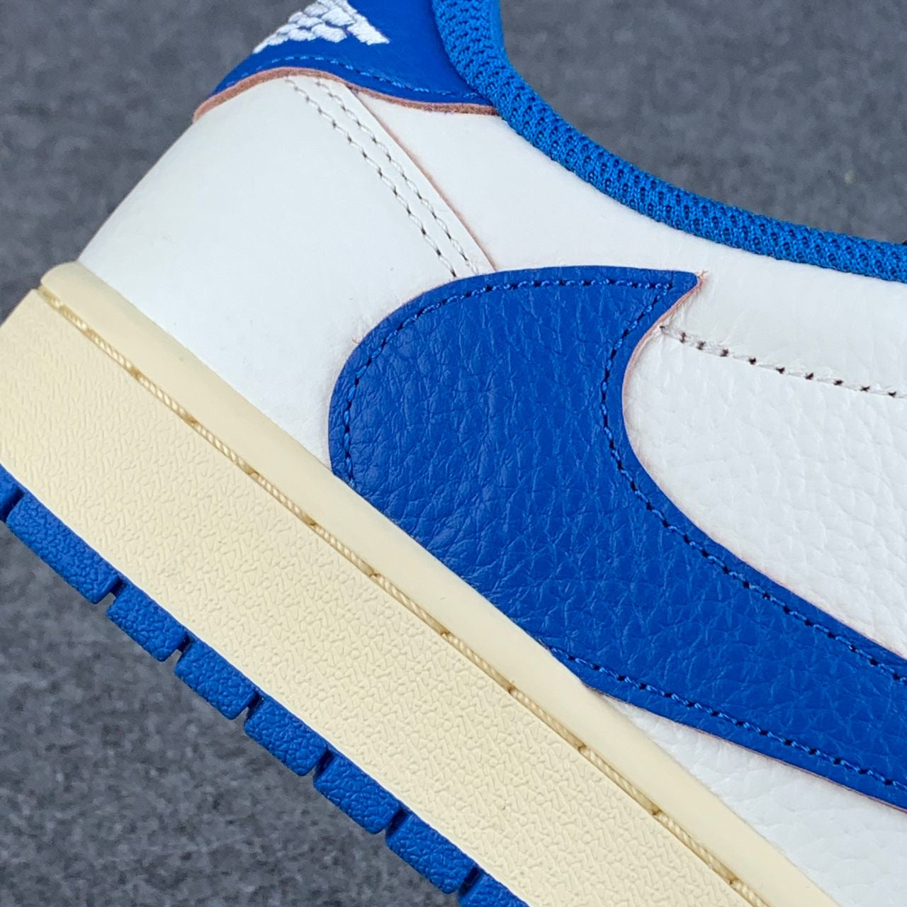 Fragment Design x Travis Scott x Air Jordan 1 Retro Low OG SP 'Sail Military Blue'