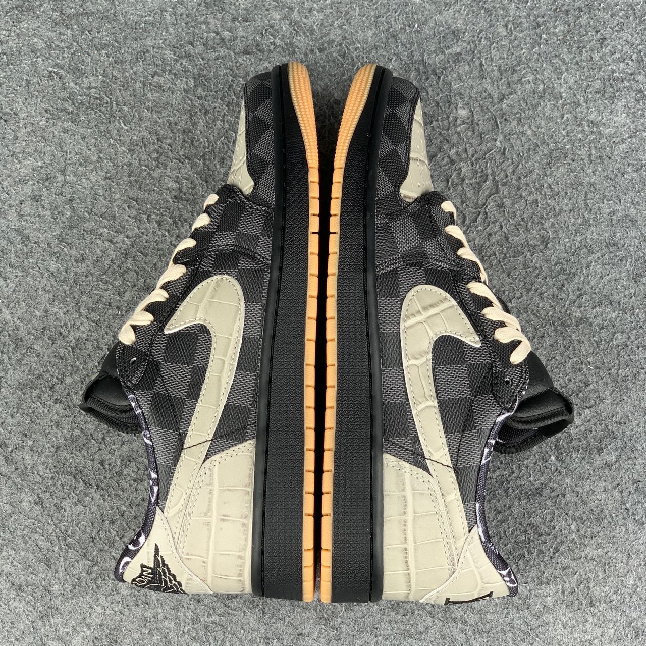 Custom Air Jordan 1 Low LV OG “Crocodile/Shadow”
