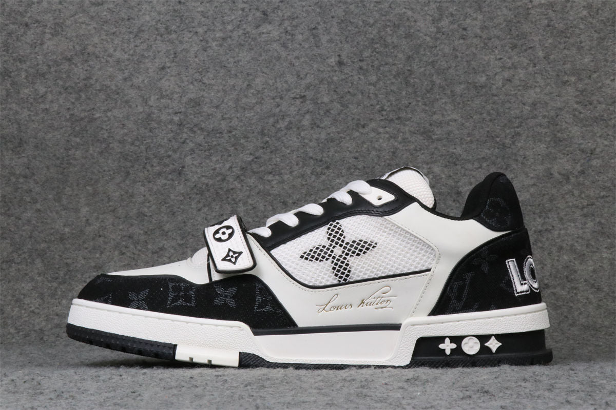 LVT Trainer Low 'Velcro Strap - Black Monogram Denim'