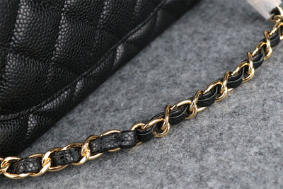 CC Small Classic Flap Bag Black Caviar