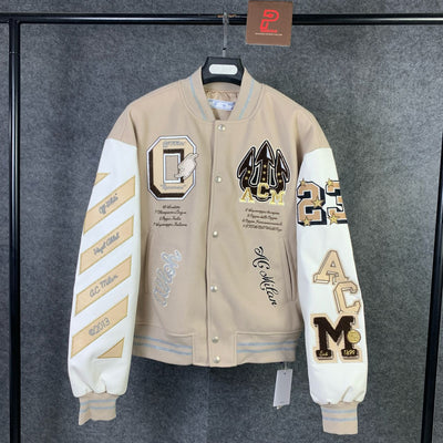 OW x AC Varsity Jacket 'Cream/White'
