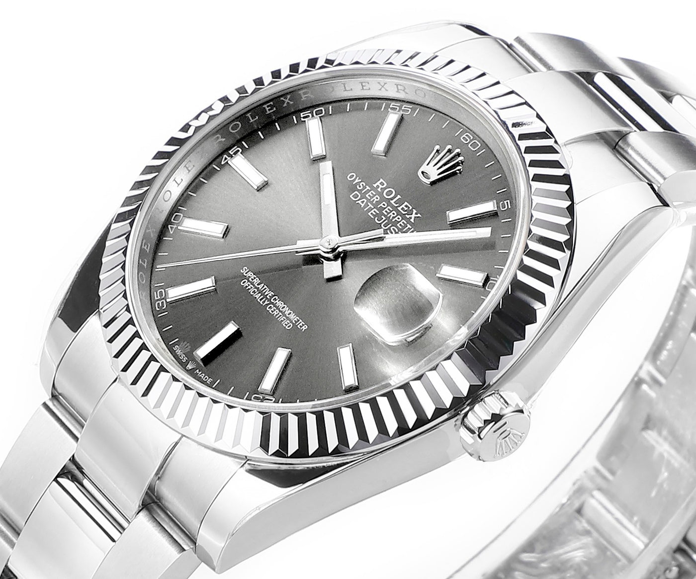 Rhodium Gray & Stainless Steel 41MM Watch