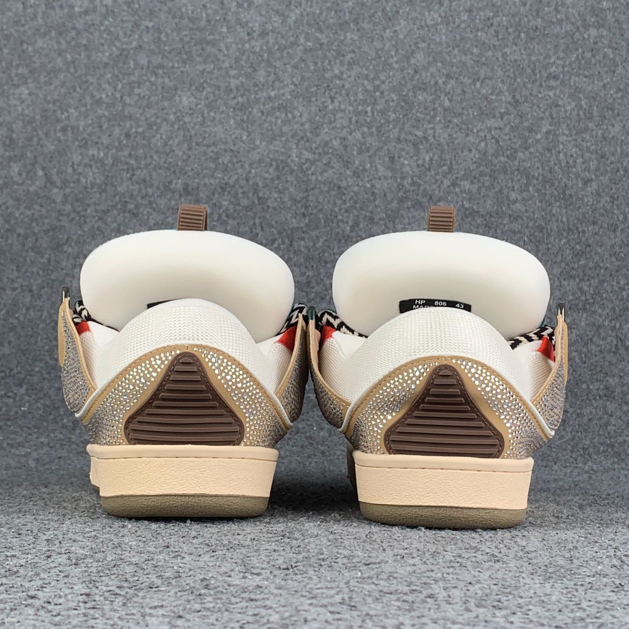 Lanvin Curb Sneakers 'Brown Rhinestone'