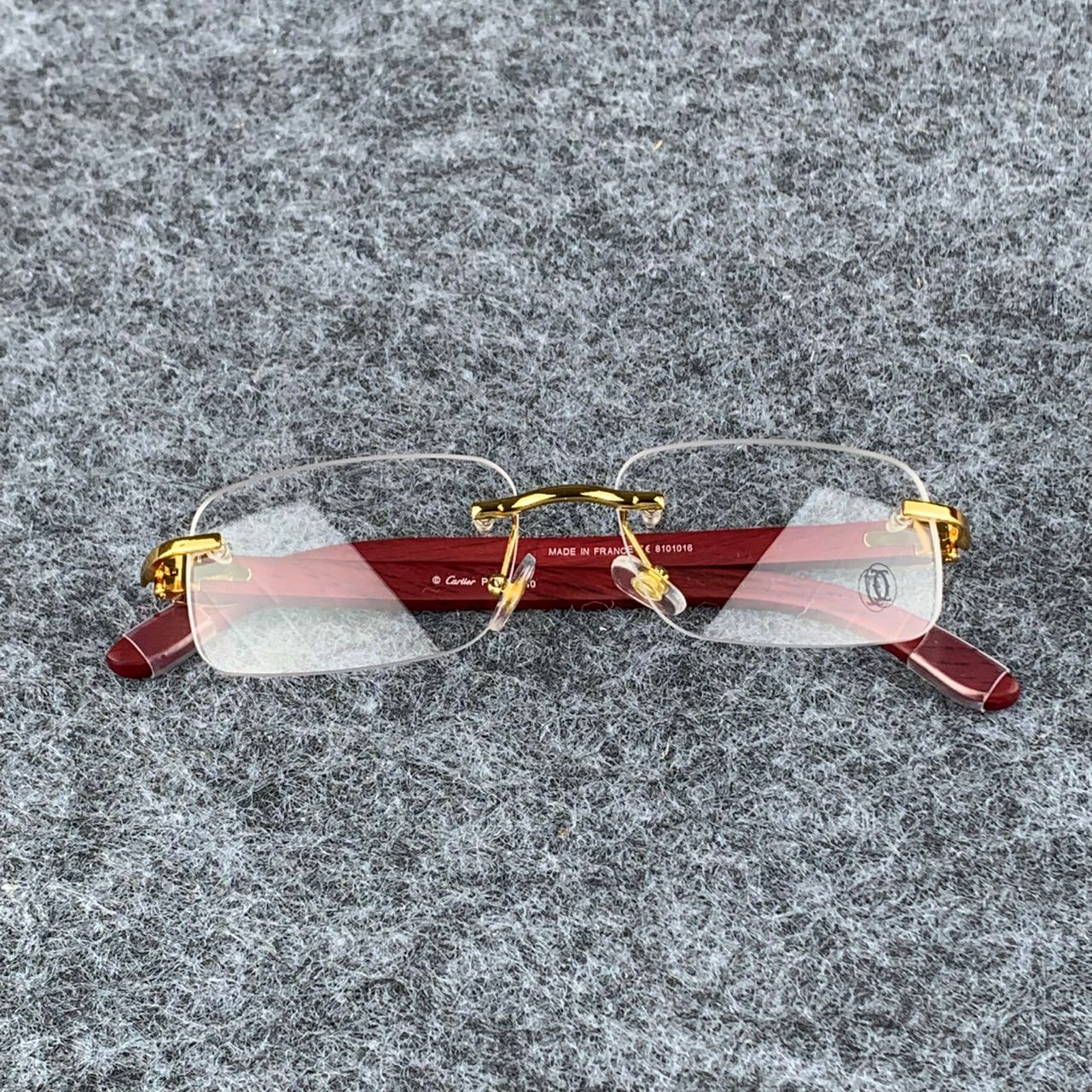 CT0052O Gold Rimless Eyeglasses with Wood Temples – Prsnlplg