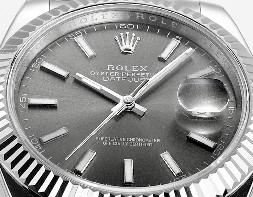 Rhodium Gray & Stainless Steel 41MM Watch