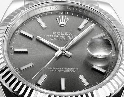Rhodium Gray & Stainless Steel 41MM Watch