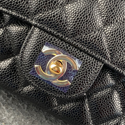 CC Small Classic Flap Bag Black Caviar