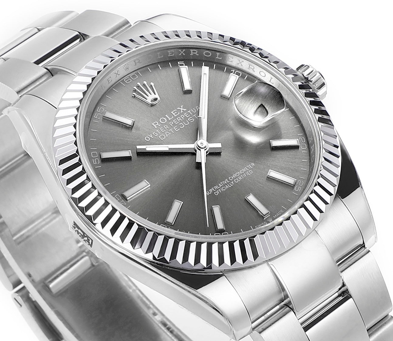 Rhodium Gray & Stainless Steel 41MM Watch