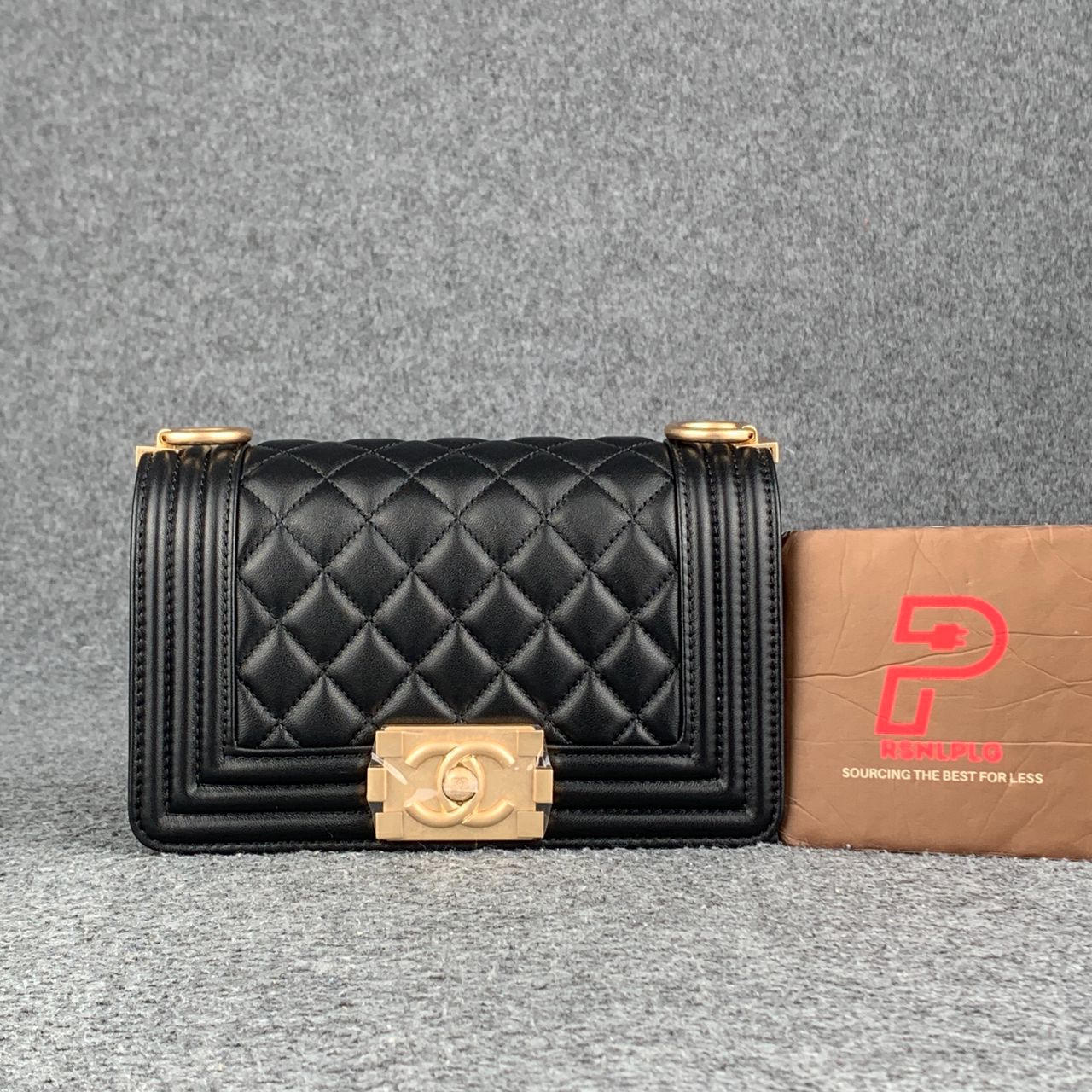 CC Boy Flap Diamond Quilted Small Bag Gold-Tone Black (2018)
