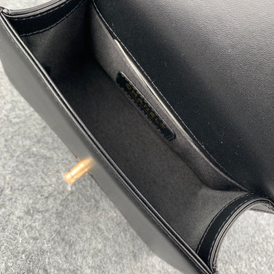 CC Boy Flap Diamond Quilted Small Bag Gold-Tone Black (2018)