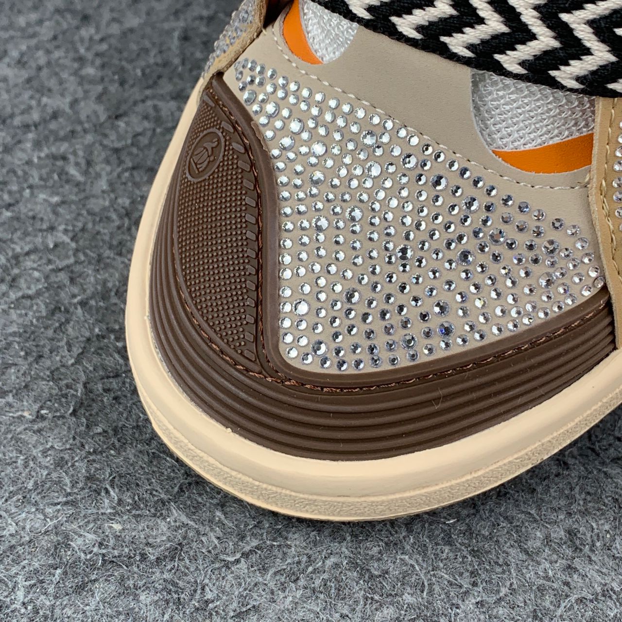 Lanvin Curb Sneakers 'Brown Rhinestone'