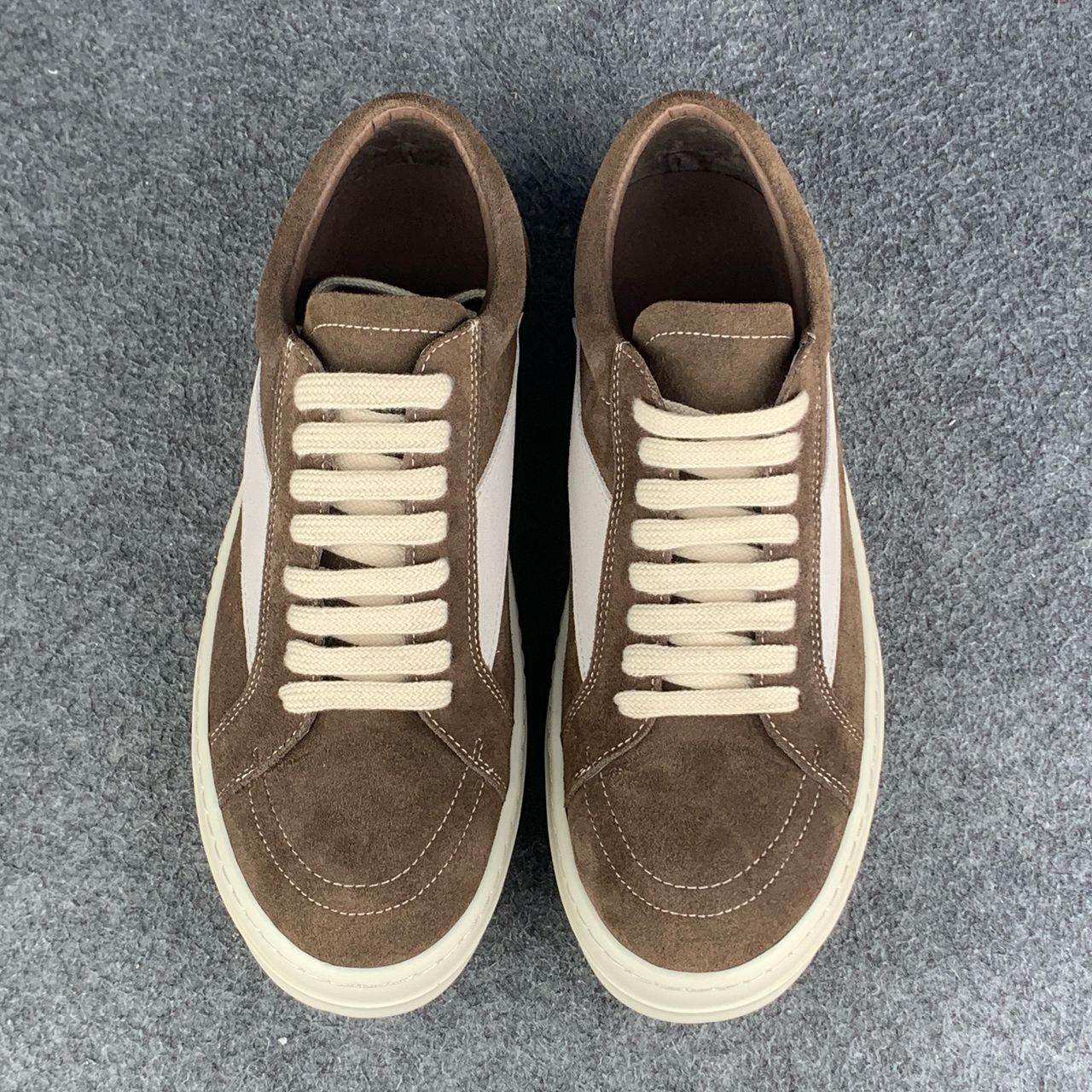 Rick Owens EDFU Vintage Low Suede Dust 'Grey Milk White'