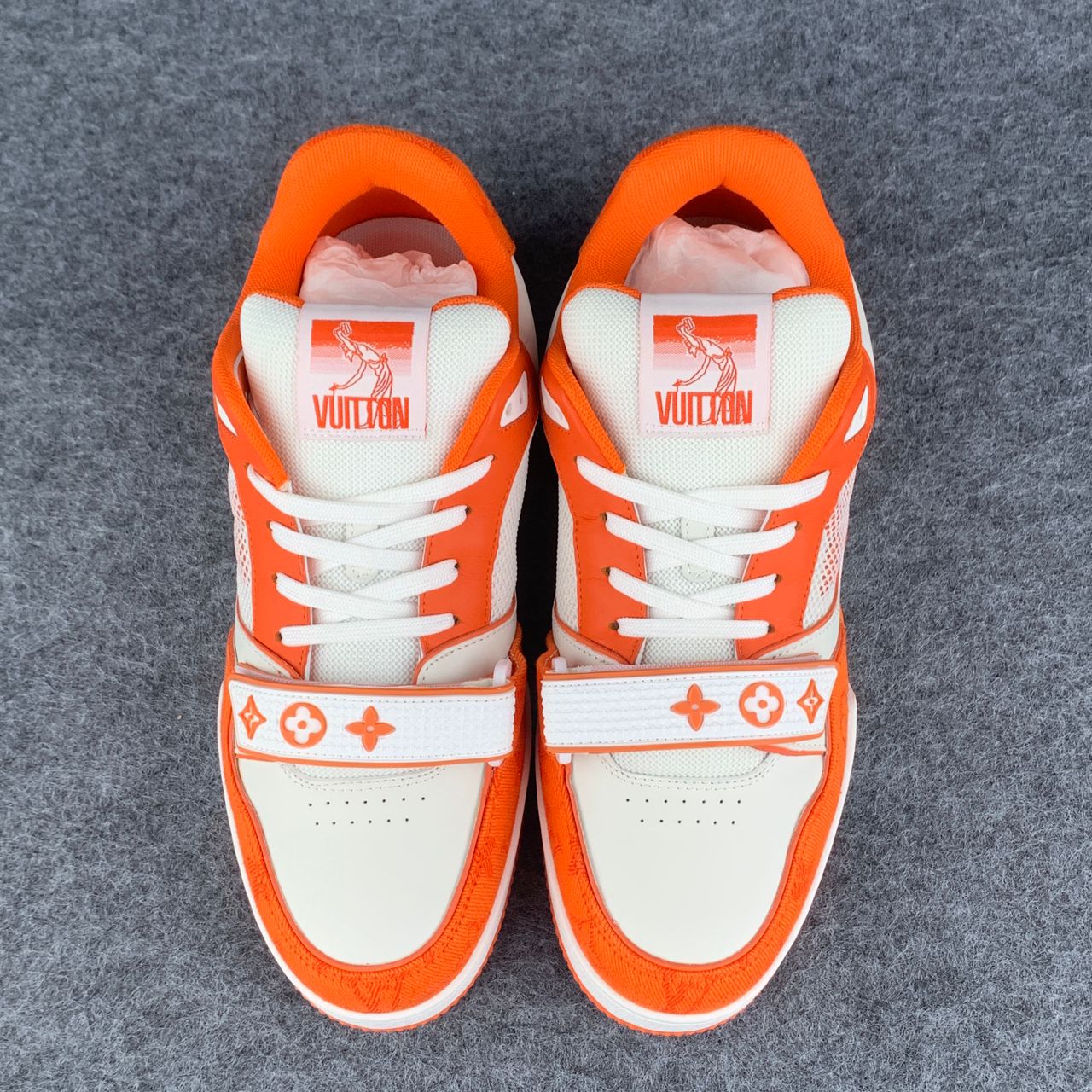 LV Trainer Low ‘Velcro Strap - Orange Monogram Denim’: