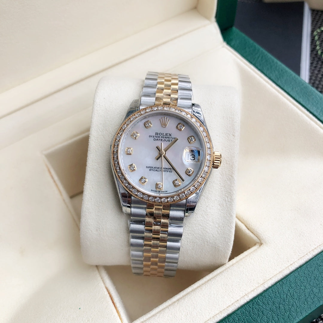Pearl Diamond & Bezel 31MM Watch