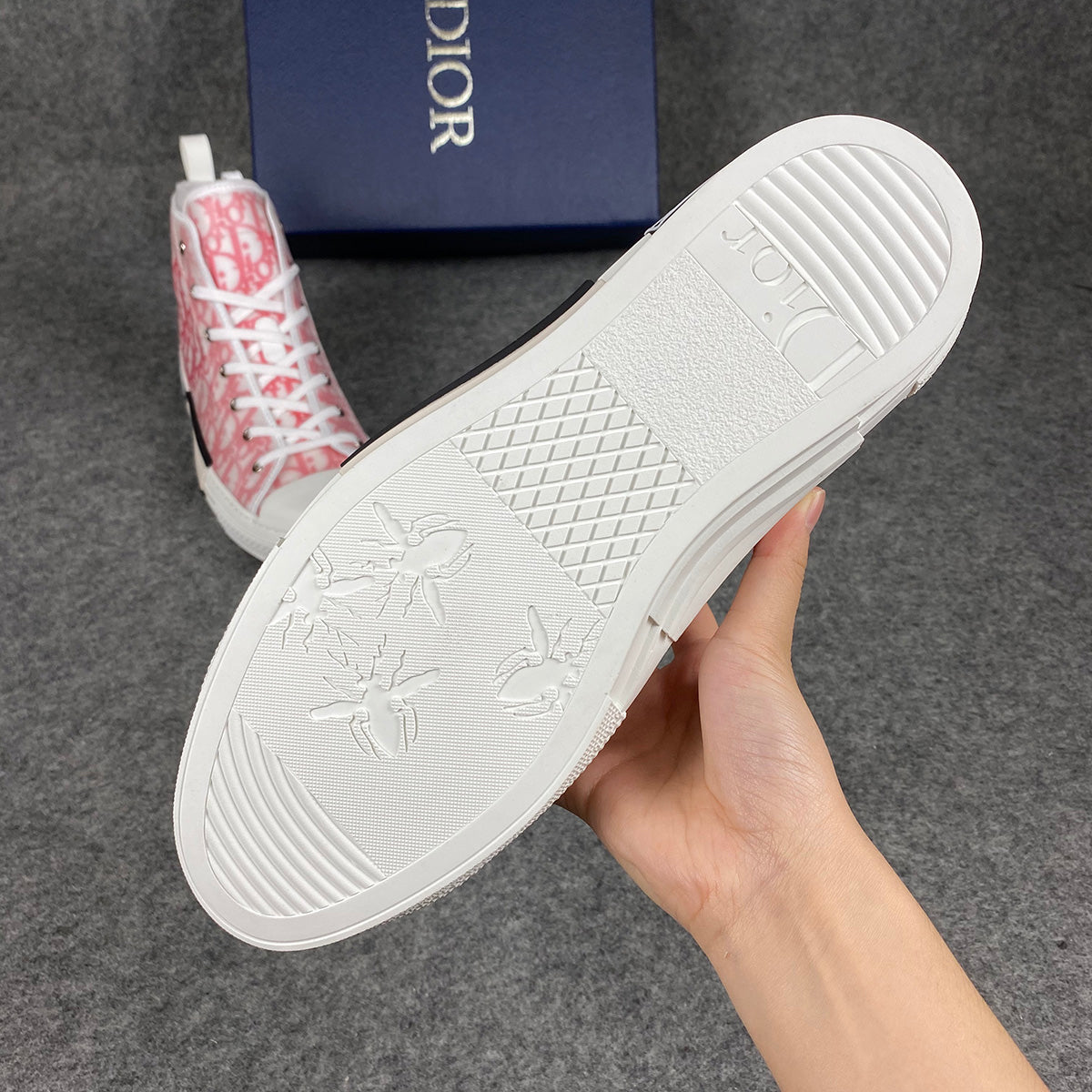 Dior B23 High 'Dior Oblique - Wit Rood'