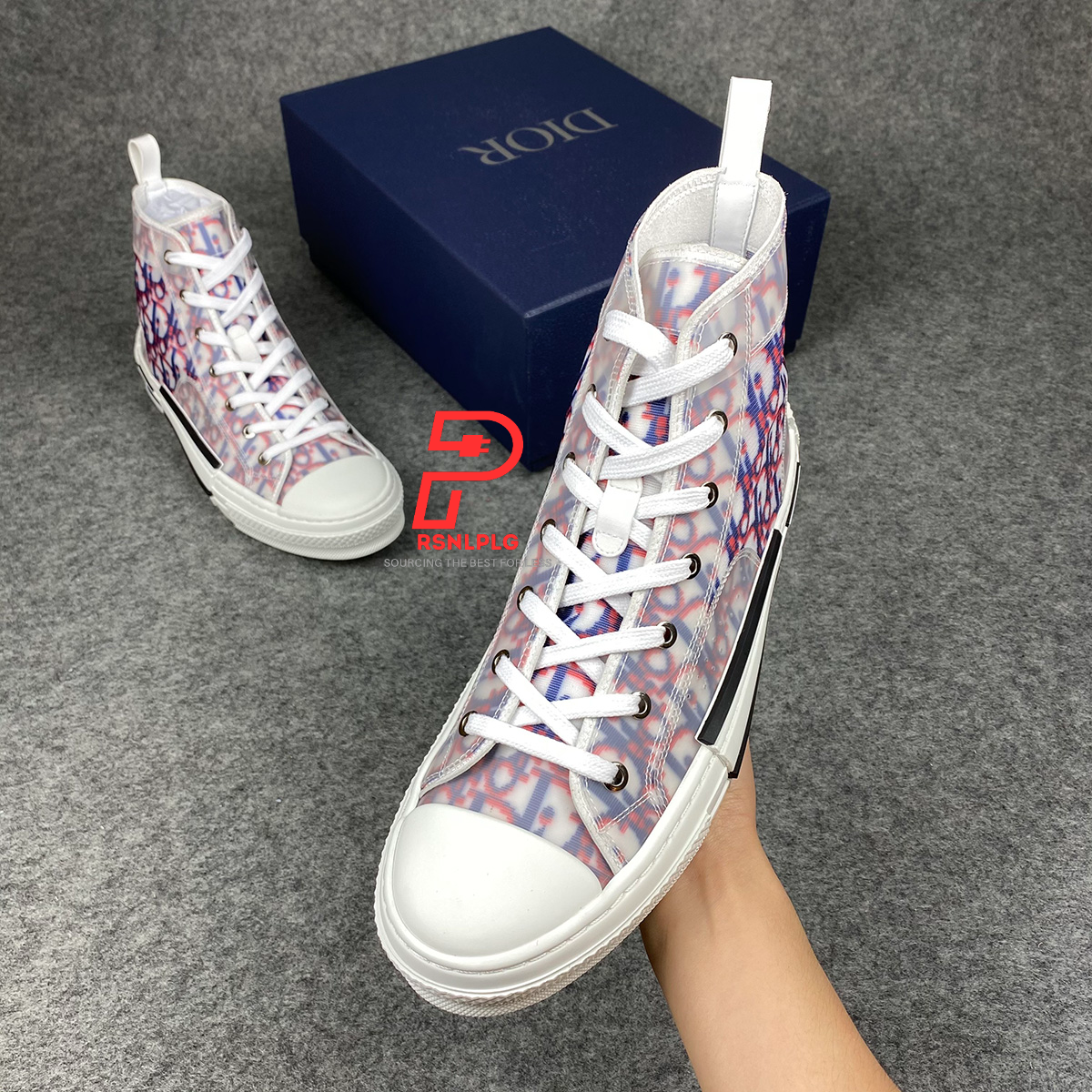 Dior B23 High Oblique Pixel - Blue Red'