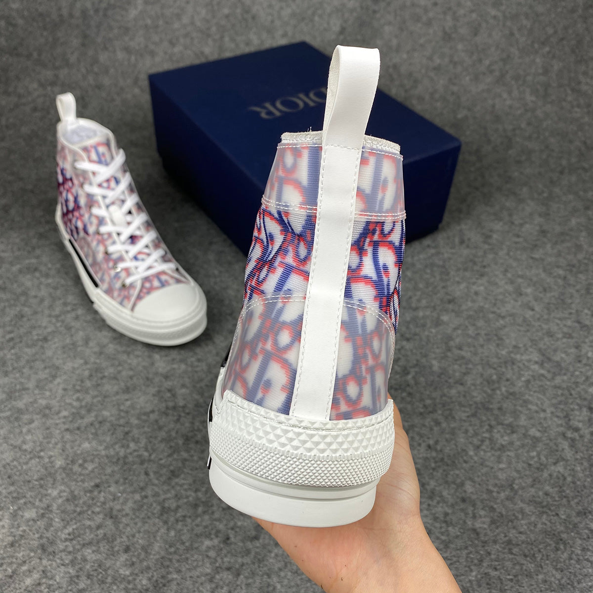 Dior B23 High Oblique Pixel - Blue Red'