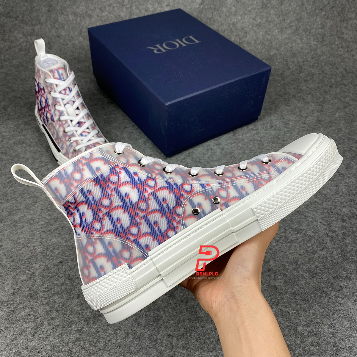 Dior B23 High Oblique Pixel - Blue Red'