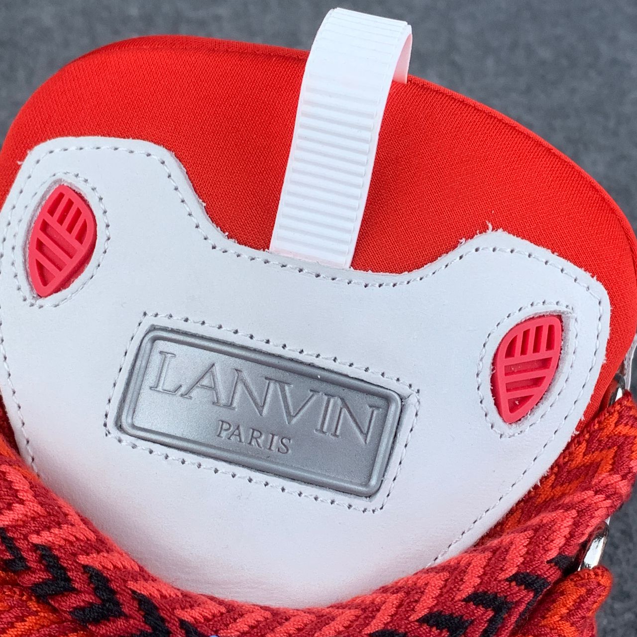 Lanvin Curb Sneakers 'White Red'