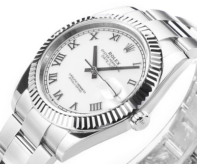 Steel & White 41MM Watch