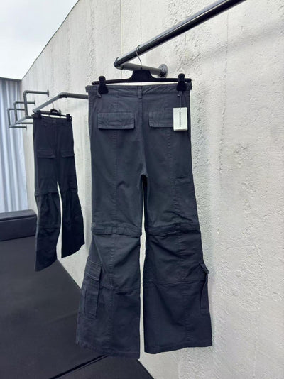 BLCG Wide-Leg Distressed Cotton-Ripstop Cargo Trouser