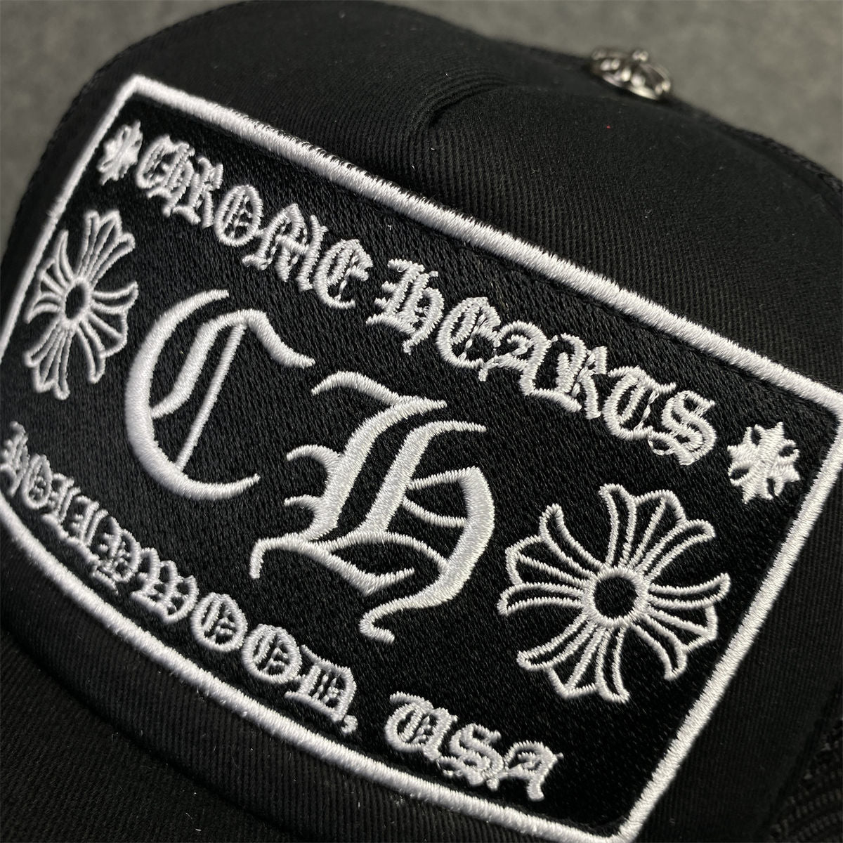 Chrome Hearts CH Hollywood Trucker Hat ‘Black’