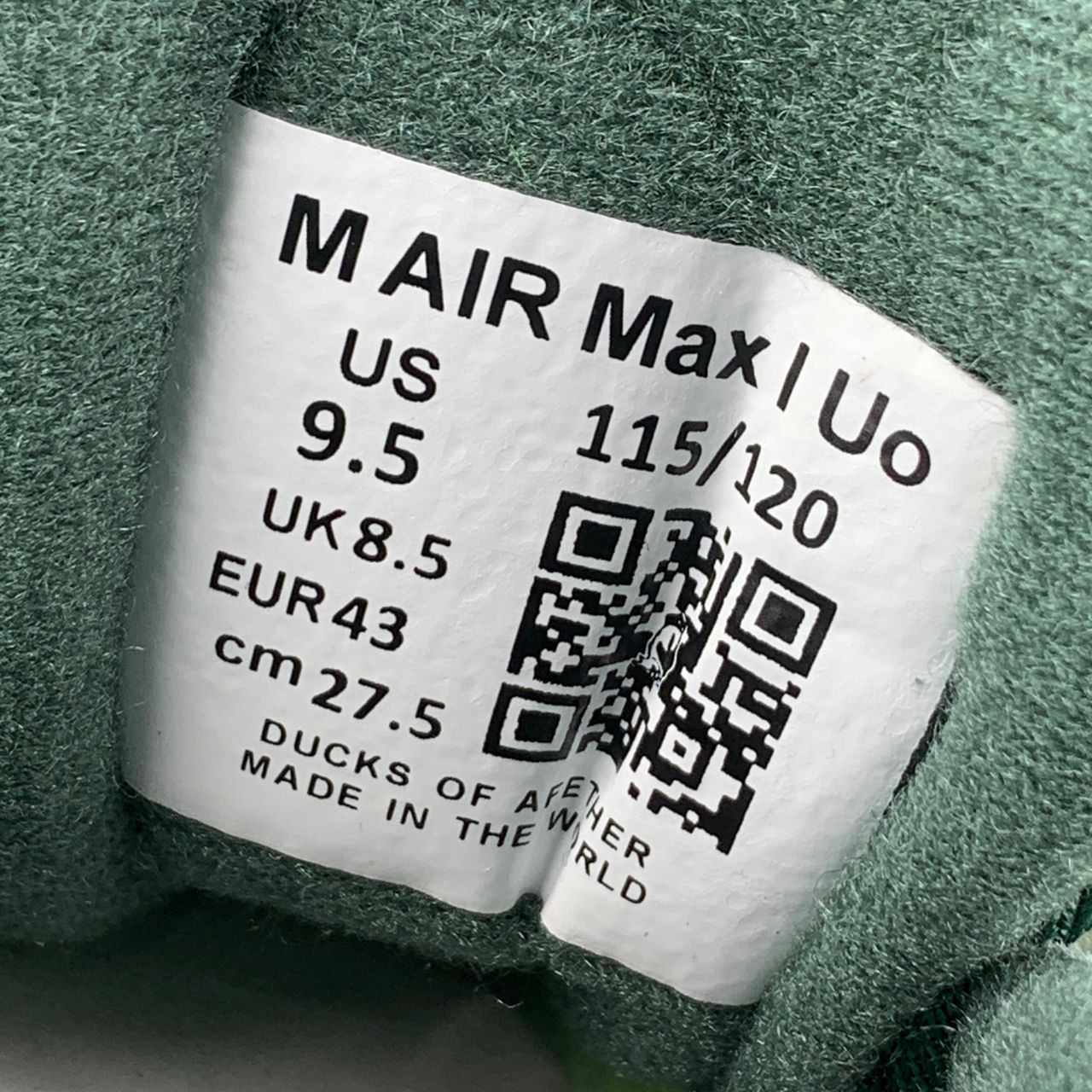 Exemple de Division Street x Tinker Hatfield x Air Max 1 « University of Oregon - Ducks of a Feather » 