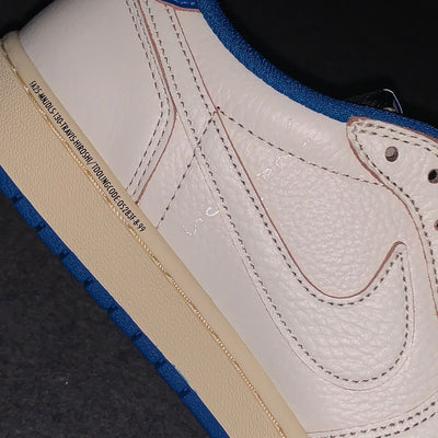 Fragment Design x Travis Scott x Air Jordan 1 Retro Low OG SP 'Sail Military Blue'